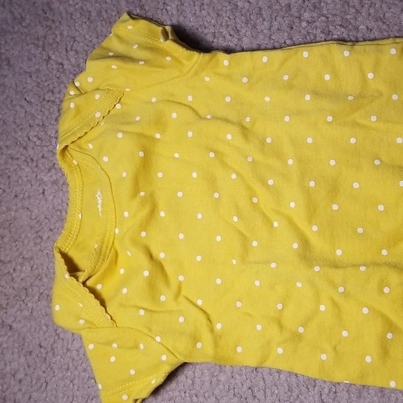Carter's Baby Girl's Yellow Polkadot Onesie - Picture 3 of 7